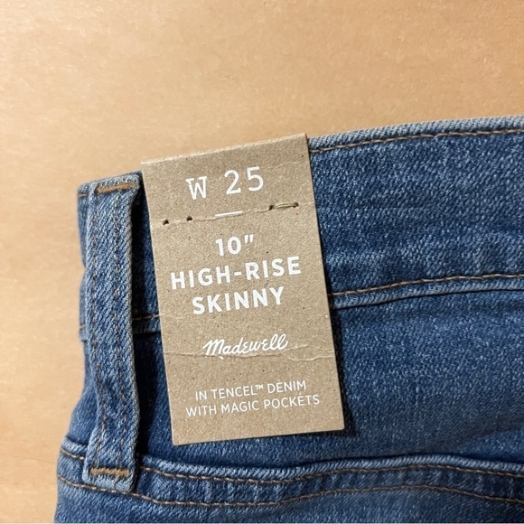 Madewell NWT 10" High Rise Skinny Jeans Dewitt Wash Button Front Tencel Size 25 - Picture 11 of 15